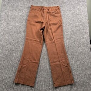 Kings Road Trousers Mens 32x29.5 Brown Vintage 70s‎ Cinch Back Flare Pants